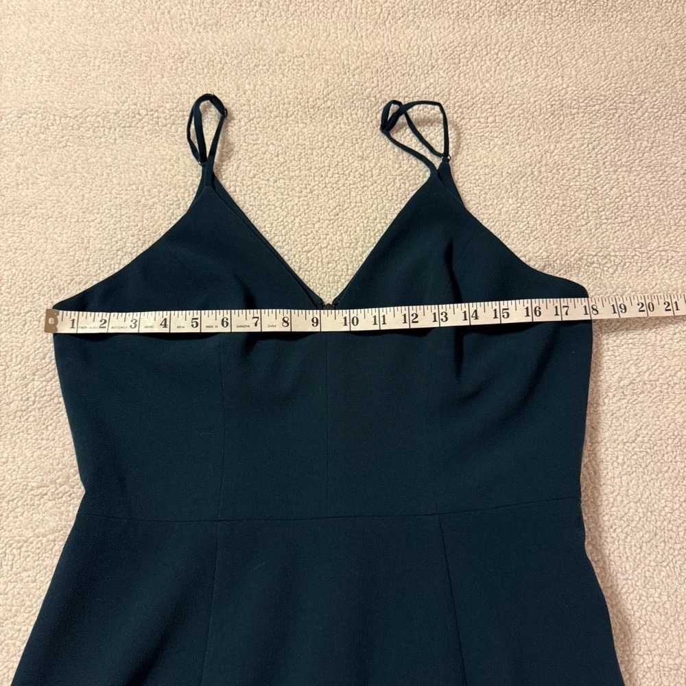 Dress the Population Wendy Sleeveless Ruffle Midi Dress Pine Green High Low - Picture 5 of 10